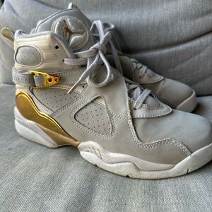 Air Jordan 8 Z3 Champagne Gold and Cream High-Top Sneakers